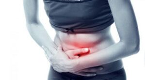 Stomach ache with tape worms damage